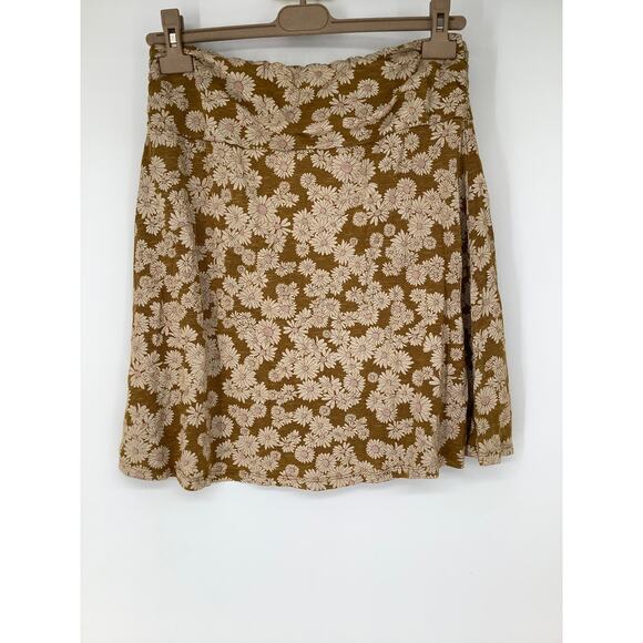 Toad & Co. Women's Medium Brown Daisy Print Chaka Skirt Summer Vacation K12-8 - Picture 4 of 8